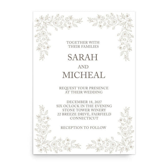 Editable Divine Bloom Wedding Invitation