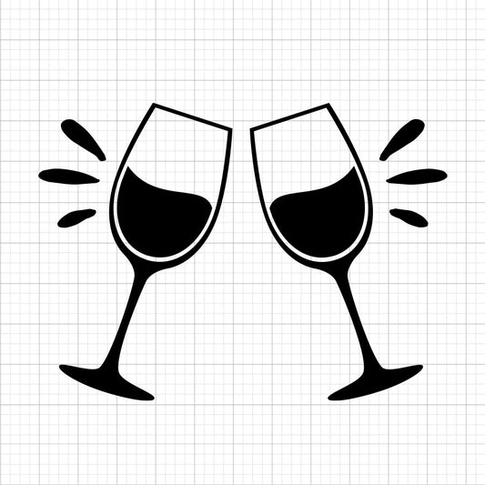 Wine Glasses Wedding SVG
