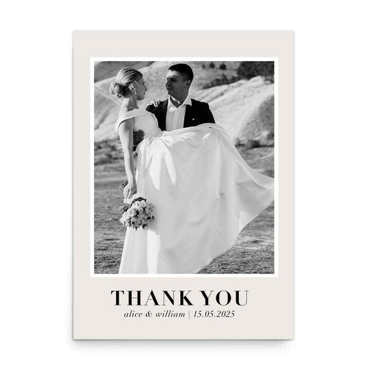 Editable Thankful Duet Wedding Thank You Card