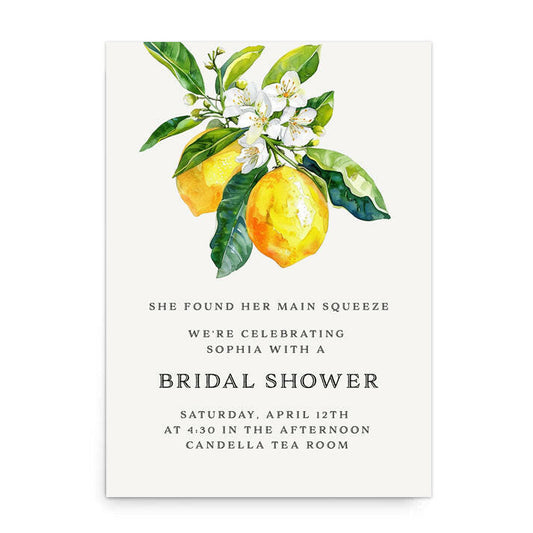 Editable Main Squeeze Bridal Shower Invitation
